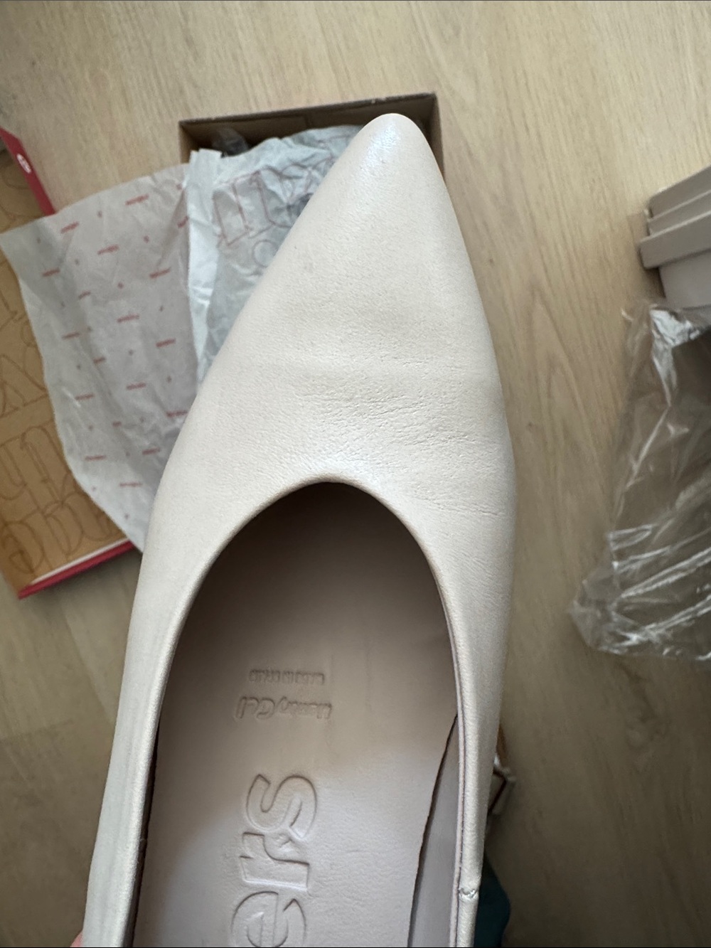 Women's Beige Pointed-Toe Low Kitten Heels - Picture 8 of 8